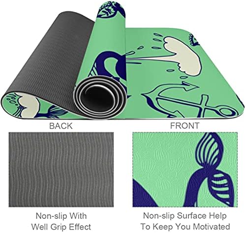 Siebzeh Funny Whales Premium Thick Yoga Mat Eco Friendly Rubber Health & amp; fitnes non Slip Mat za sve vrste vježbe joge i pilatesa