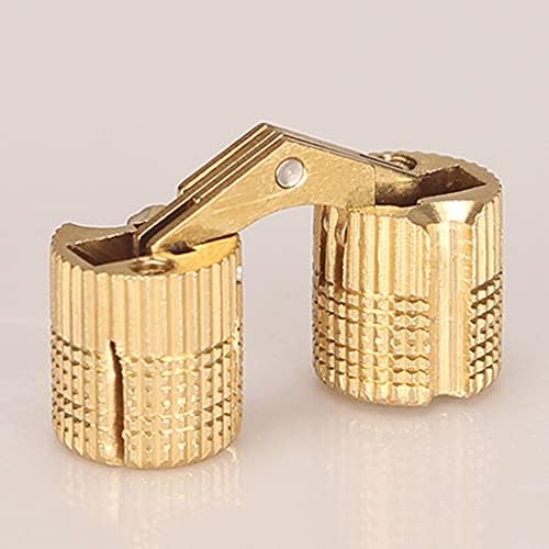 ZLDXDP 4 kom barel šarke skriveni šarki nameštaj 10mm 180 ° kut otvaranja mesinga skrivene šarke za diy nakit kutije za ruke za ruke zlatni