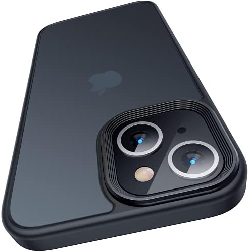 Meifigno kompatibilan sa iPhone 13 i iPhone 14 futrolom, [Translucent & Silky Touch] [testiran vojni razreda] Matte Hard PC sa mekim silikonskim rubom, futrolom za iPhone 14 6.1 '', crni