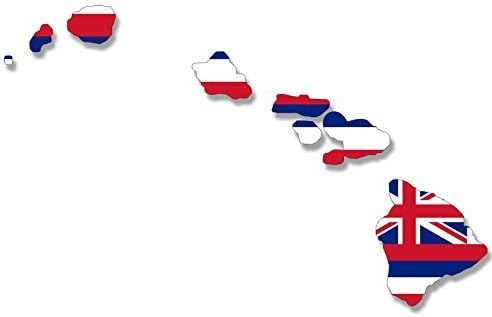 Ghaynes distribuira havajske otoke u obliku havajske državne zastave naljepnica za zastavu naljepnica IC veličina: 4,5 x 7 inča