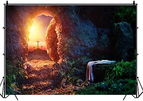 Ofila prazna grobnica pozadina 10x6. 5ft Uskršnje vaskrsenje Isusa Hrista fotografija pozadina raspeće Pokrov fotografije Uskršnje crkve Događaji pozadina Sveta svjetla Izlazak sunca religijska pozadina vjerovanja