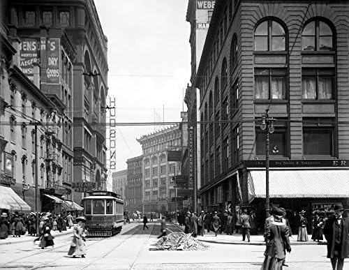 1900-1910 Gratiot Avenue, Detroit, MI Vintage Photo 8.5 x 11 Reprint