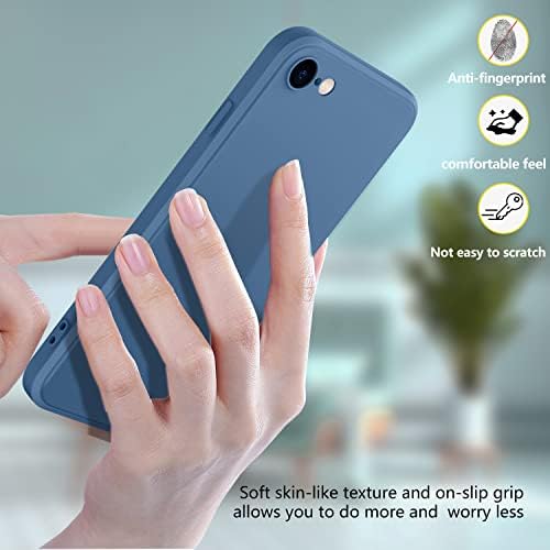 Hiyuuttbs kompatibilan sa iphone se 2022/2020/8/7 Case 4,7 inča, mekani silikon za puni karoseriju, kaiš za vrat, bez žutilišta, plave boje