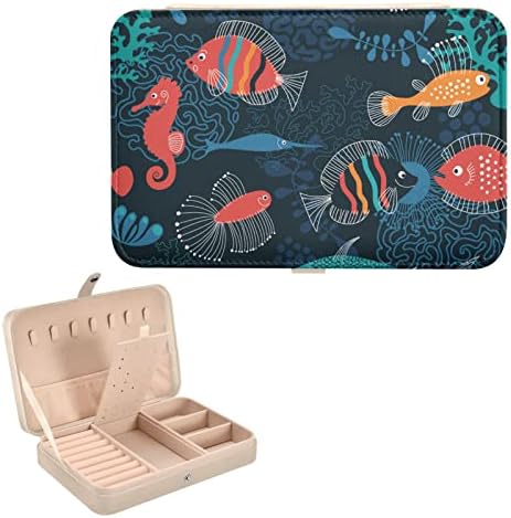 INNEWGOGO morske životinje Mala kutija za nakit PU kožni nakit Organizator Travel Mini poklons futrola za poklone