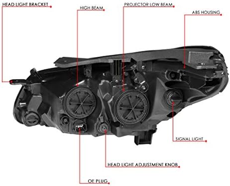 Auto Dynasty Black Housing hrom Trim Amber ugaoni projektor farovi za montažu farova kompatibilni sa Sonata 15-17