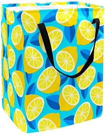 Citrus Yellow Lemon uzorak Print sklopiva korpa za veš, 60L vodootporne korpe za veš kanta za veš igračke