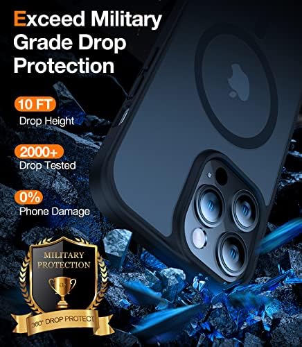 Torras magnetic za iPhone 12 futrola / iPhone 12 PRO Case, testirano (kompatibilno sa magsafe] prozirna prozirna tvrda stražnja stražnja tanka zaštitna futrola za iPhone 12/12 PRO, crna