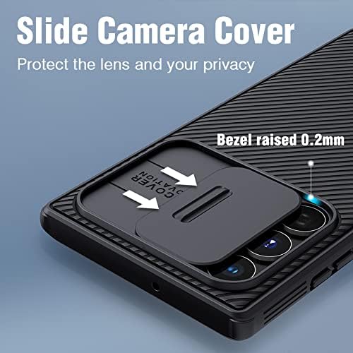 Erhu za Samsung Galaxy S22 ultra s poklopcem kamere, Slim Fit S22 Ultra Telefonska futrola sa udarnim odbojnicama, zaštita objektiva za Galaxy S22 Ultra 5g futrola 6.8 '' 2022 - crna