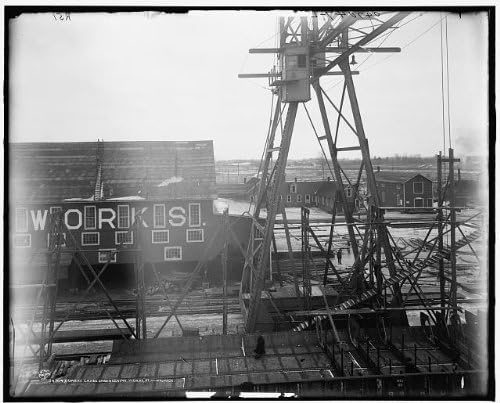 Beskonačne fotografije fotografija: inženjerski radovi Velikih jezera,industrijske zgrade,Saint Clair,Michigan,MI,1906