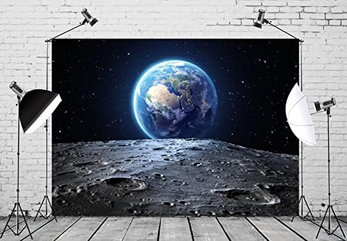 BELECO 12x8ft tkanina Vanjska svemirska pozadina Univerzum pozadina površina Zemljinog mjeseca opremljena NASA Planet Stars fotografija pozadina za rođendansku zabavu dekoracija Photoshoot Photo pozadinski rekviziti