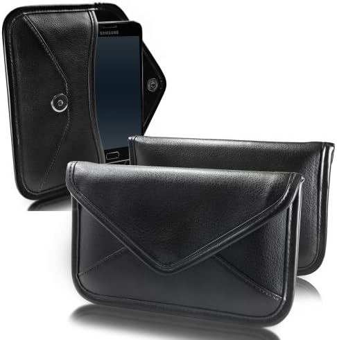 Boxwave Case kompatibilan sa Sony Xperia M2 - Elite kožna messenger torbica, sintetički kožni poklopac koverte za kovertu za Sony Xperia M2 - JET BLACK