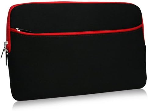 Boxwave Case kompatibilan sa Chipsee EPC-A72-101-C - Softsuit sa džepom, meka torbica Neoprene poklopac sa zatvaračem za zatvarač za Chipsee EPC-A72-101-C - Jet crni sa crvenom oblogom