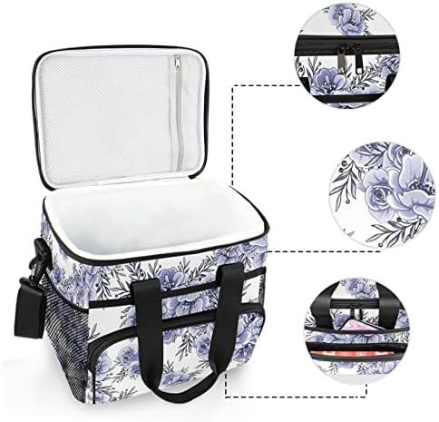 Kigai Purple herbs and Flowers piknik torba za ručak izolovana torba za višekratnu upotrebu Freezable Portable nepropusna kutija za ručak vodootporna Cooler Premium korpa za izletište za kampovanje
