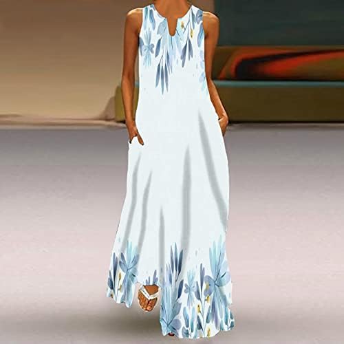 Ljetne haljine za žene 2023, ženska casual slobodna maxi sandress duge haljine ljetna plaža bez rukava sa