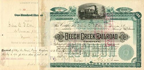 Prebačen u Chauncey Depew - Beech Creek Railroad Co. - Certifikat Zaliha