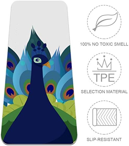 Siebzeh Peacock Design Premium Thick Yoga Mat Eco Friendly Rubber Health & amp; fitnes non Slip Mat za sve