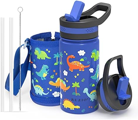 Buzio vakuum izolirana boca od nehrđajućeg čelika sa dječjom izoliranom bocom vode s nožnim rukavima, BPA BESPLATNA dvostruka zidna boca za vodu, držite vruću hladnu, jednostavnu krilu kantine termo vode