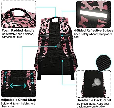 Alaza Pink Leopard Print CEETAH TIE DYE ruksak torbica za žene Muškarci Personalizirana prijenosna računala tablet školska torba Stilsko casual Daypack, 13 14 15.6 inča, višebojna, jedna veličina