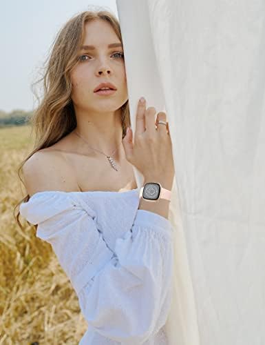 Toyouths cvjetni ugravirani pojas Kompatibilan je s fitbitom Versa 3 / Fitbit SENSE za žensku djevojku, sportski silikonski ljetni cvijet fantagiran slatka modna dizajner mekani ručni remen za smisao / Versa 3 pametni sat, s