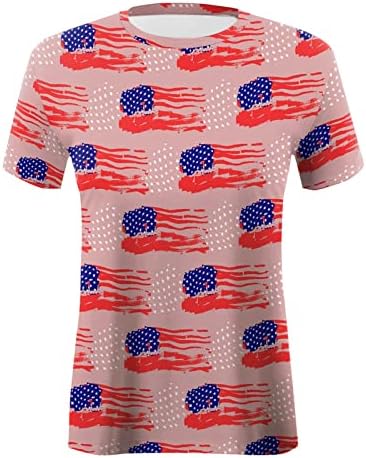 Majice za 4. jul majice za žene ljetni kratki rukavi o-izrez tunike vrhovi majica sa zastavom SAD Stars