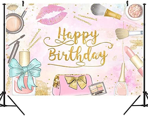 Ticuenicoa 9×6ft djevojke Makeup rođendan pozadina Spa Glamour kozmetika tema Rođendanska zabava Banner