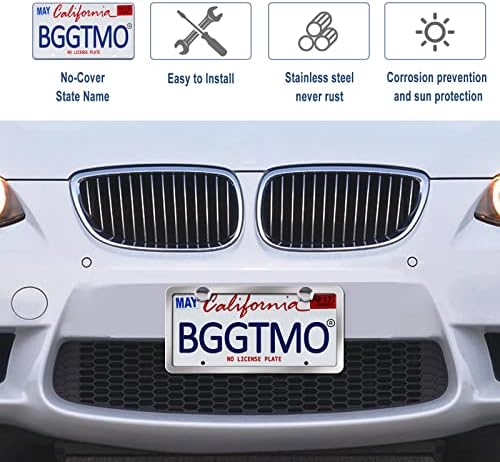 BGGTMO Okviri za licencu od nehrđajućeg čelika - HurSotroof Chrome Auto držač za auto držač automobila,