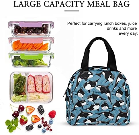 Whale torba za ručak za žene i muškarce, izolovana torba za obrok, torba za ručak za posao na otvorenom