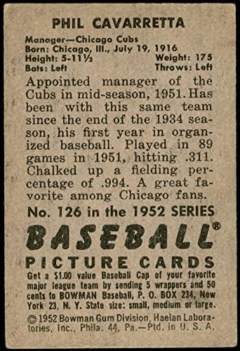 1952 Bowman # 126 Phil Cavretta Chicago Cubs VG Cubs