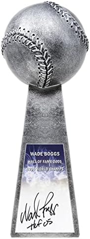 Wade Boggs potpisan bejzbol svjetski prvak 14 inčni replicirni trofej sa srebrnim putem W / Hof'05 - autogramirane bejzbol
