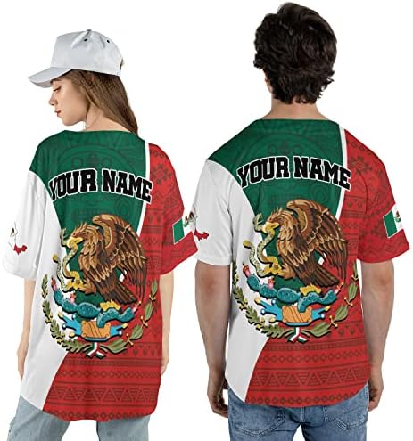 Aovl personalizirani bejzbol dres, meksički bejzbol dres za muškarce, meksičano dres zastava, meksički bejzbol dres