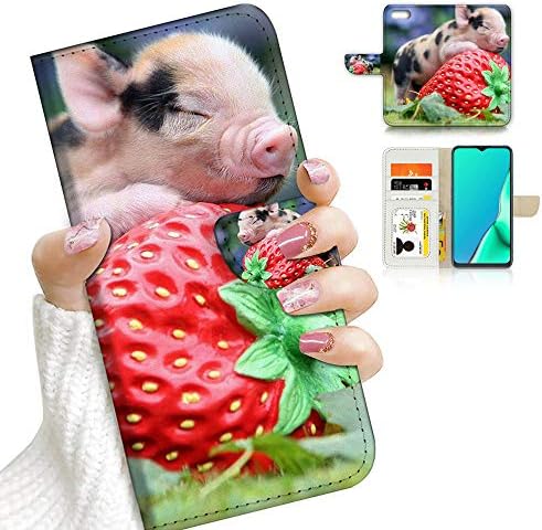 za iPhone SE 2 2020, 2. generacija 2020, odgovara iPhoneu 8/7, dizajnirana Navlaka za telefon sa preklopnim novčanikom, A23239 Baby Pig Strawberry 23239
