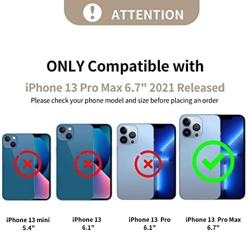 CUSTYPE kompatibilan sa iPhone 13 Pro Max futrolom za novčanik sa držačem kartice,prsten za rotaciju 360 [dvosmjerno postolje], kožna torbica za novčanik sa zatvaračem sa trakom za preko tijela za iPhone 13 Pro Max, 6,7 inča,braon