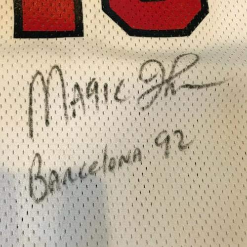 1992 Magic Johnson potpisao igru ​​Rabljeni timu SAD Olimpijski dres JSA COA - AUTOGREMENT NBA dresovi