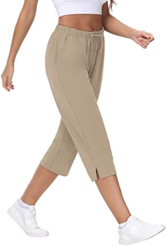 Cozziplus Cropca za žene sa džepovima - Žene Brzo suho vuče Yoga Capri zvezdane četke - Žene Znojenje znojenja