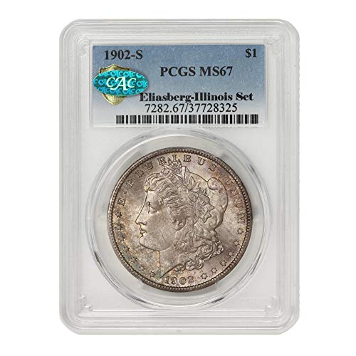 1902 S American Silver Morgan Dollar MS-67 Illinois Set $ ​​1 MS67 PCGS / CAC