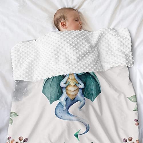 Balon sa zmajem personalizirani dečji pokrivač za dečake, prilagođeni mekani minky pokrivač prekriveni novorođeni
