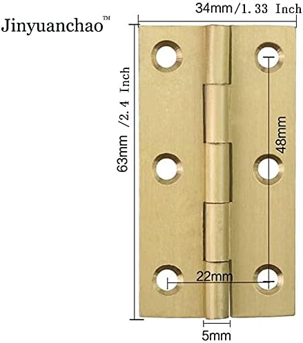 Jinyuanchao Mini puni mesingani šarke za ladicu ormara za ladicu za guzicu za nakit kutija za drvo, 1/15 / 2.5INCH, šarke za stražnjicu, 8kom