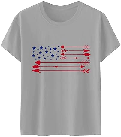 lcepcy ženske majice sa američkom zastavom okrugli vrat kratki rukav bluza 4. jula Patriotske majice