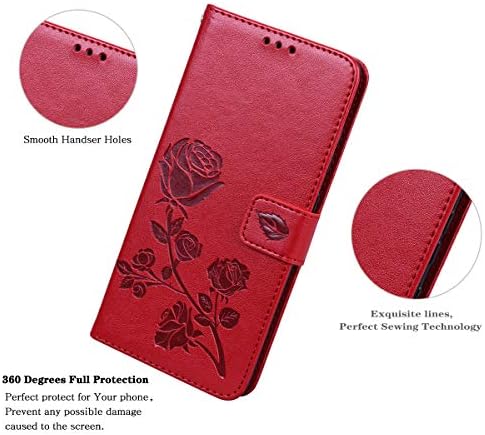 Monwutong torbica za telefon za Samsung Galaxy S23 Ultra, uzorak cvijeta ruže otporna na udarce PU kožna
