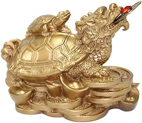 Feng Shui Gold Dragon Turtle bogatstvo Zaštita statue figurice Switwarming Čestitamo papirke za poklon kućni