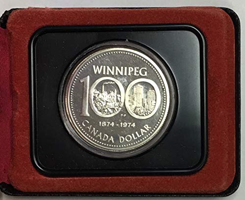 1974 CA Kanada Winnipeg srebrni dolar u originalnom polju 1 USD uzorak