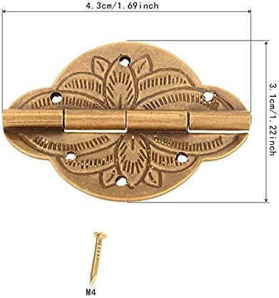 LDCHNH 2pcs Brass Šarke Drveni nakit kutija ormar ormaroboard vrata reljefnog ukrasnog šarke Retro Vintage Namještaj Hardver