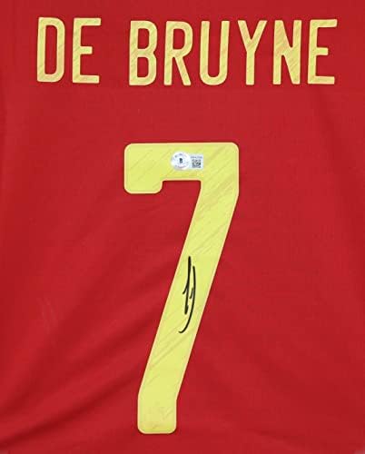 Kevin de Bruyne potpisao je autogramirani Belgium Crveni br. 7 Jersey Beckett certifikat svjedoka