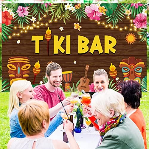Havajska luau party materijala za zabavu Tiki Banner Tiki Bar Backdrop Happy Hawaii Luau Aloha Tropical