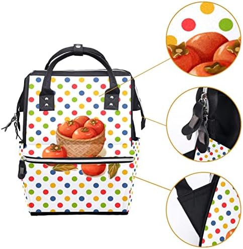 Guerotkr putnički ruksak, ruksak za torbu pelena, ruksak pelena, jesenji zreli persimmons u košarici šarene