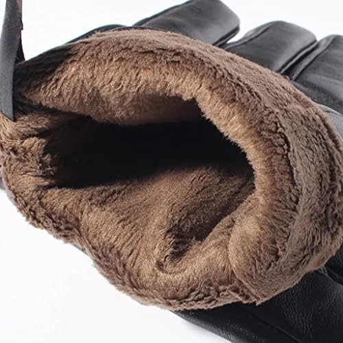 LEIGE zimske kožne rukavice muške rukavice sa ekranom osetljivim na dodir flis podstava topla vožnja