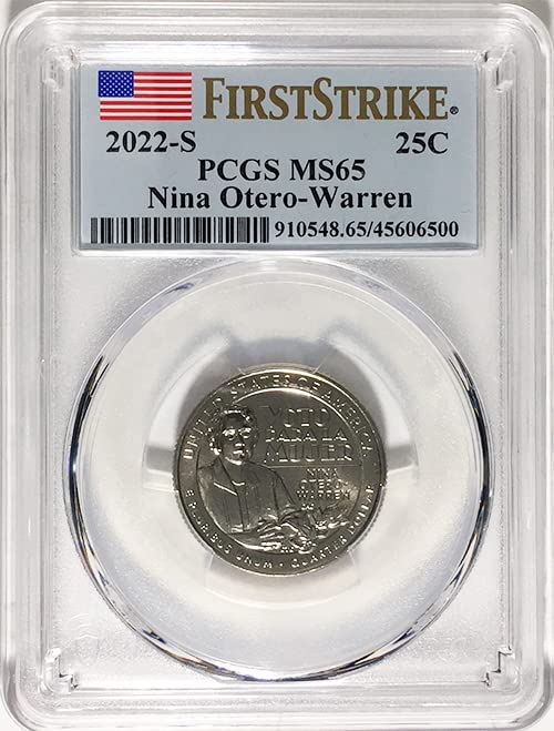 2022 S BU American Women Quarter Nina Otero-Warren Quarter MS 65 Prvi štrajk naljepnica PCGS