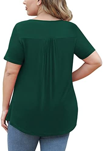 Žene TEE Ljeto Fall 2023 Odjeća modni kratki rukav V izrez čipke pamučna majica za blube za djevojke