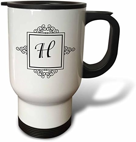 3Droza Početno slovo H Lična monogramsko maštovita crno-bijela tipografija elegantna stilska personalizirana