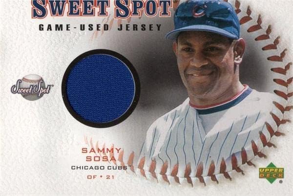 Sammy Sosa Player Istrošeni patse Baseball Card 2001 Gornja paluba Sweet Spot jss - MLB igra rabljeni dresovi